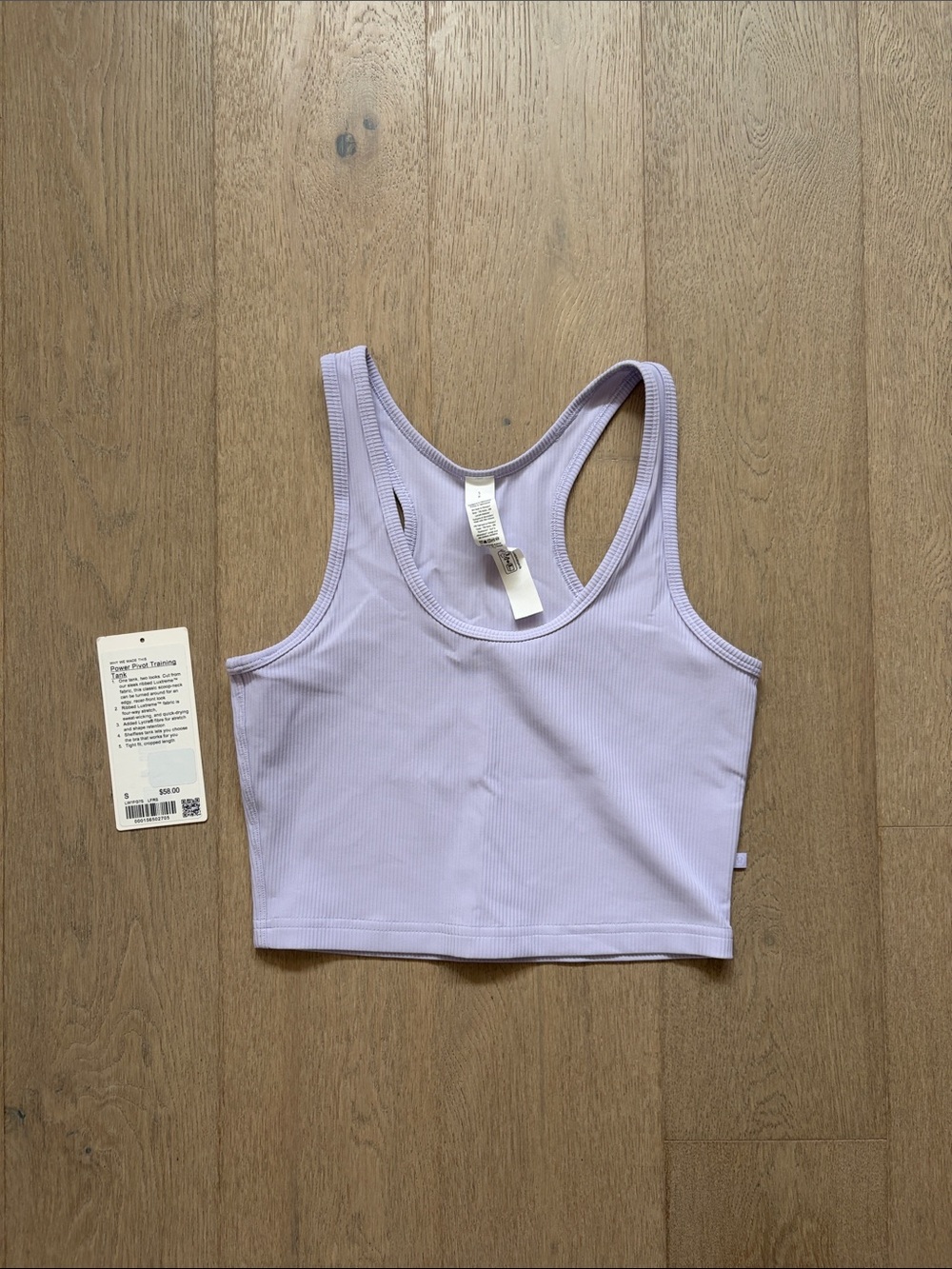 EUC power pivot training tank lavender frost size small lululemon